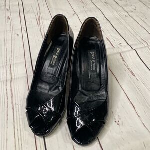 Paul Green Black Patent Peep Toe Pumps Heels